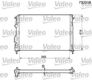 Радіатор охолодження двигуна Valeo phc 732316