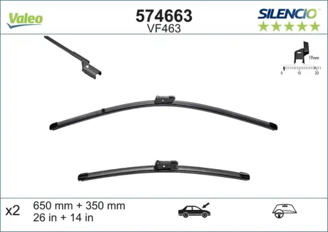 Щітки склоочисника valeo phc 574663