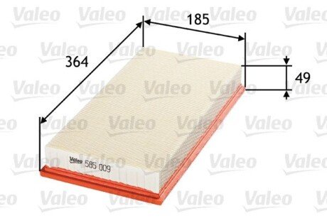 VALEO VW фільтр повітр. Golf/Octavia 1,6/1,8/1,9SDI/1,9TDI/2,0-16V 8/97- valeo phc 585009 на Сеат Леон