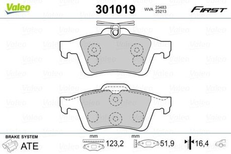 Задние тормозные колодки valeo phc ""301019" на Форд Эскейп