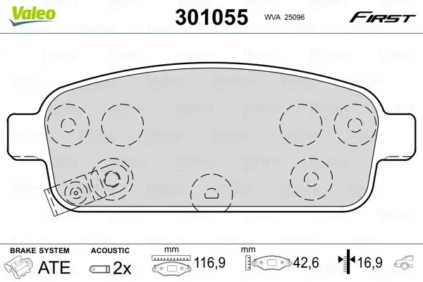 Задние тормозные колодки valeo phc 301055