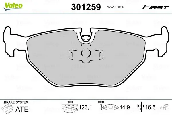 Задние тормозные колодки valeo phc 301259