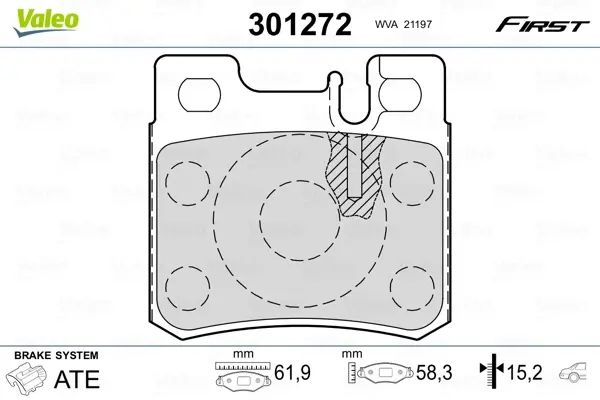 Задние тормозные колодки valeo phc 301272
