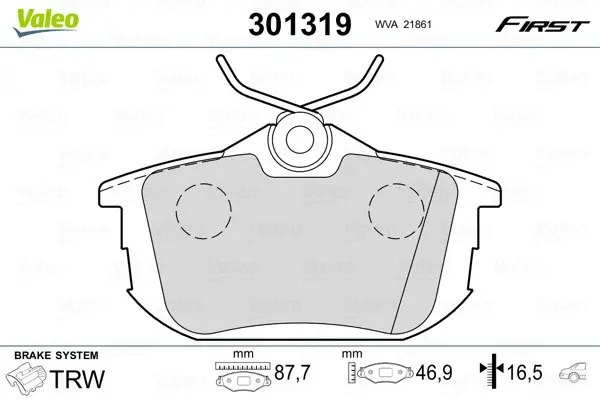 Задние тормозные колодки valeo phc 301319