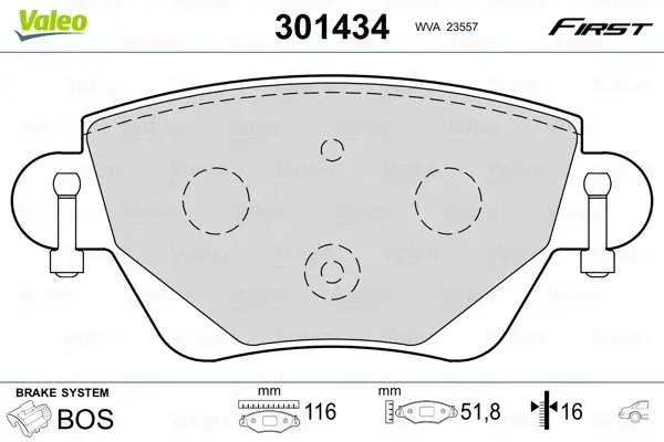 Задние тормозные колодки valeo phc 301434