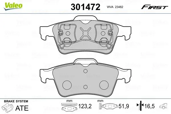 Задние тормозные колодки valeo phc 301472