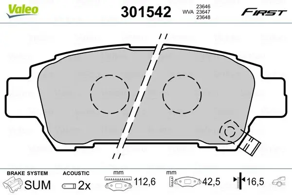 Задние тормозные колодки valeo phc 301542