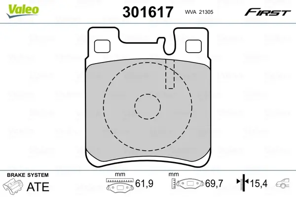 Задні тормозні (гальмівні) колодки Valeo phc ""301617" (фото 1)