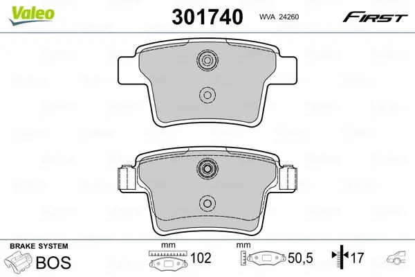Задние тормозные колодки valeo phc 301740