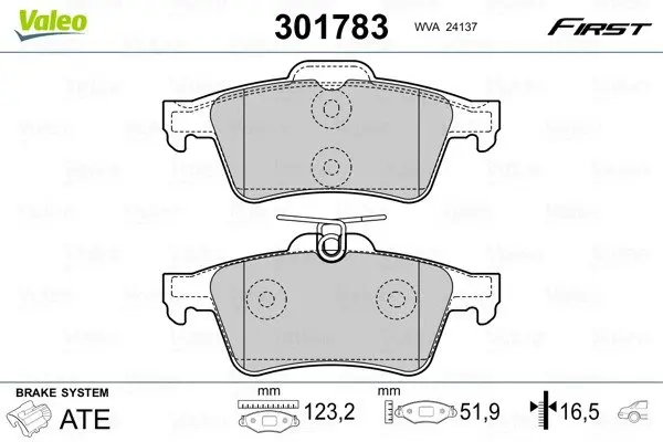 Задние тормозные колодки valeo phc ""301783"