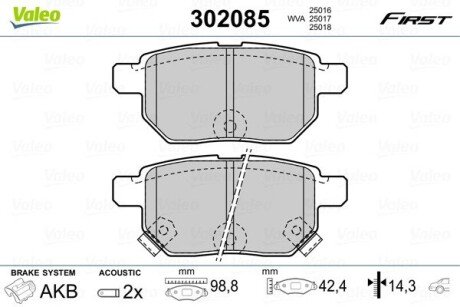 Задние тормозные колодки valeo phc ""302085" на Тойота Королла е150