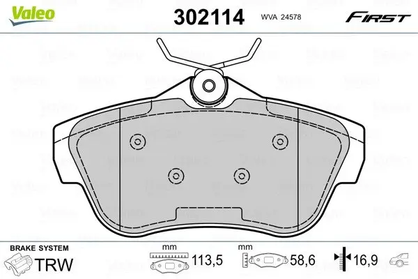 Задние тормозные колодки valeo phc 302114