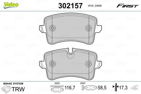 Задние тормозные колодки valeo phc 302157