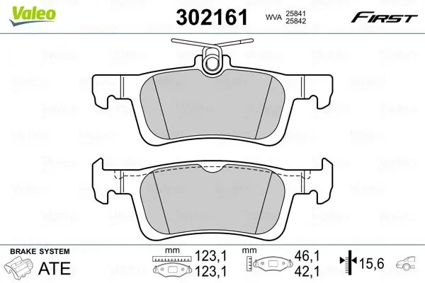 Задние тормозные колодки valeo phc 302161