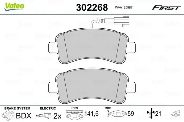 Задние тормозные колодки valeo phc ""302268"