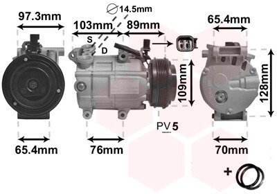 Компресор кондиціонера FORD C-MAX / VOLVO S40 07 > 12 van Wezel 1800K391 на Форд С-макс