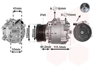 Компресор кондиціонера MITSUBISHI ASX/ LANCER/ OUTLANDER van Wezel 3201K701 на Пежо 4007