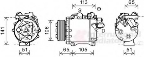 Компрессор кондиціонера van Wezel 2500K263