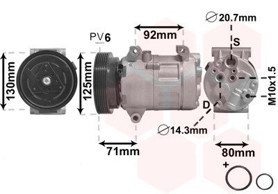 Компрессор кондиционера MEGANE/SCENIC 1.4/1.6 00- van Wezel 4300K103 на Рено Гранд Сценик