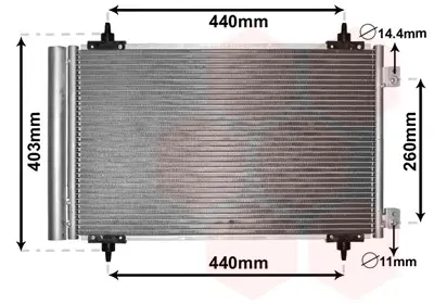 Конденсор кондиционера C8/JUMPY/807/EXP DIES 05- van wezel 09005263