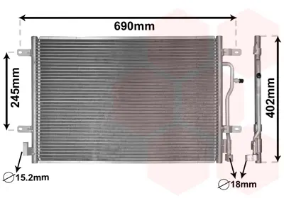 Конденсор кондиционера COND AUDI A4 03- ALL Van Wezel 03005199