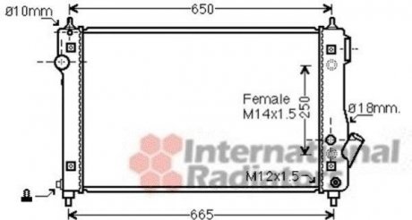 Радиатор двигателя CHEVROLET AVEO (T250, T255) (05-) 1.4 i AT (пр-во) van Wezel 81002087