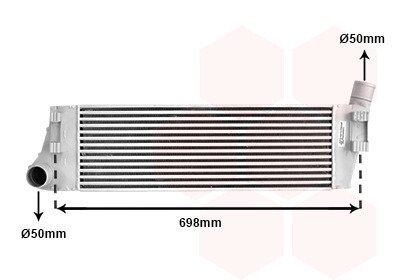 Радиатор интеркулера van Wezel 43004316 на Рено Меган 2