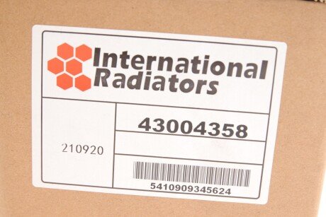Радиатор интеркулера van Wezel 43004358