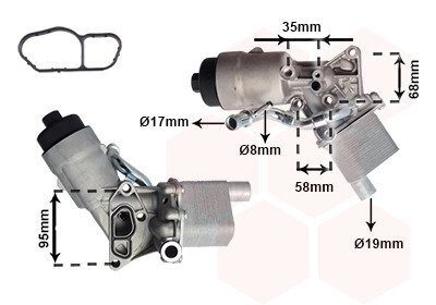 Радіатор масляний в сб. CHEVROLET/ OPEL van Wezel 37013718 на Chevrolet Cruze