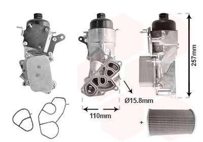 Радіатор масляний з корпусом CITROEN/ FORD/ PEUGEOT van Wezel 09013729 на Пежо Партнер