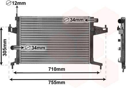 Радиатор охлаждения CORSA C 14/18 MT 09/00-(пр-во) van Wezel 37002306