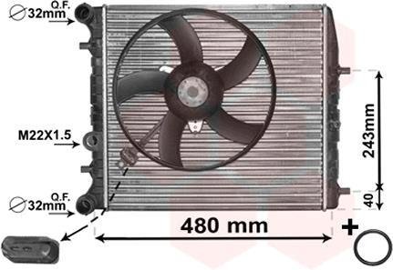Радиатор охлаждения двигателя FABIA/POLO4 MT -AC 01- van Wezel 76002013