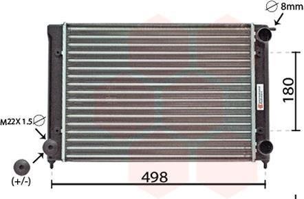 Радиатор охлаждения двигателя GOLF2/JETTA/SCIR 1.5/1.6 van Wezel 58002040