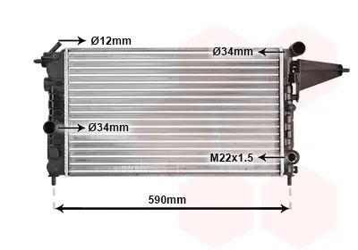 Радиатор охлаждения двигателя van wezel 37002161
