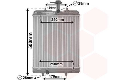 Радиатор охлаждения двигателя van Wezel 53002360 на Пежо 107