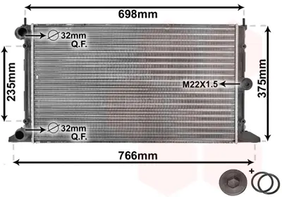 Радиатор охлаждения двигателя van wezel 58002188