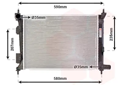 Радиатор охлаждения двигателя van wezel 82002277