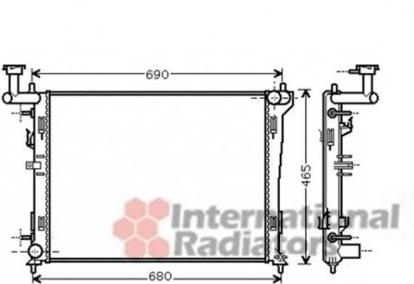 Радиатор охлаждения HYUNDAI;KIA (пр-во) van Wezel 82002180
