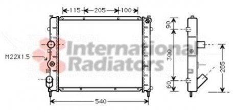 Радиатор охлаждения RENAULT KANGOO I (98-) 1.9 D (пр-во Van Weze) van Wezel 43002174