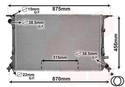 Радиатор охлождения AUDI A4/A7 (пр-во) van Wezel 03002290