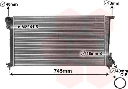 Радиатор охлождения CT BERL/XSARA D MT CLIPS van Wezel 09002153