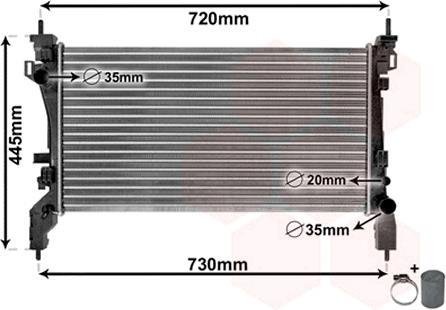 Радиатор охолодження BIP/NEMO/FIORINO 1.3D-AC (вир-во) van Wezel 17002385