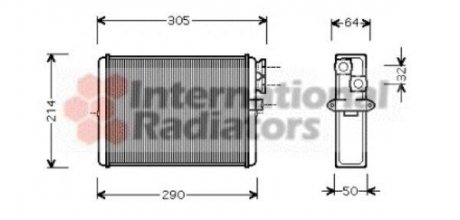 Радиатор отопителя HEATER S60/XC70/V70/S80 van Wezel 59006110
