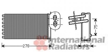 Радиатор отопителя TRANSPORTER T4 28i/25D 00(пр-во) van Wezel 58006296