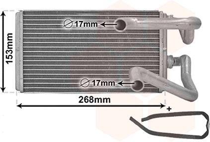 Радиатор отпителя CITROEN C4/C-CROSSER; MITSUBISHI LANCER (CX0) (07-) (пр-во) van Wezel 32006259