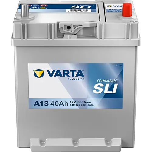 Акумулятор VARTA 12В 40Агод./330А (EN) Dynamic SLI (R+ тонкі клеми (японські транспортні засоби)) 187x140x227 B01 - монтажний фланець 10.5мм (пусковий) varta 540125033K262
