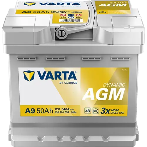 Акумулятор VARTA 12В 50Агод./540А (EN) Dynamic AGM START&STOP AGM (R+ стандартні клеми) 207x175x190 B13 - монтажний фланець 10.5мм (пусковий/agm) varta 550901054K262
