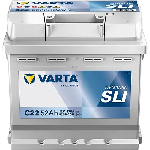 Акумулятор VARTA 12В 52Агод./470А (EN) Dynamic SLI (R+ стандартні клеми) 207x175x190 B13 - монтажний фланець 10.5мм (пусковий) Varta 552400047K262 (фото 1)