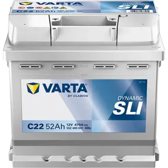 Акумулятор VARTA 12В 52Агод./470А (EN) Dynamic SLI (R+ стандартні клеми) 207x175x190 B13 - монтажний фланець 10.5мм (пусковий) varta 552400047K262