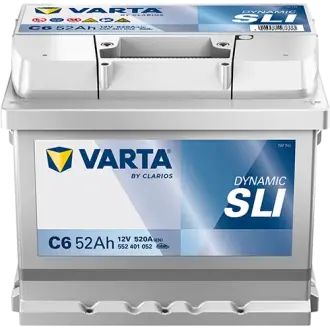 Акумулятор VARTA 12В 52Агод./520А (EN) Dynamic SLI (R+ стандартні клеми) 207x175x175 B13 - монтажний фланець 10.5мм (пусковий) varta 552401052K262